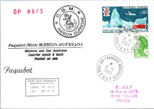 Taaf 1989 marion dufresne - taaf, 1.12.1989