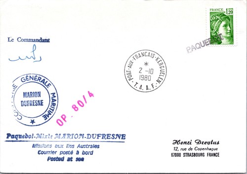 Taaf 1980 marion dufresne - taaf, 2.10.1980